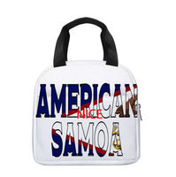 Sac isotherme pour le déjeuner avec imprimé drapeau de la Samoa américaine, sac portable réutilisable, cadeau patriotique pour l'école, les voyages, les pique-niques
