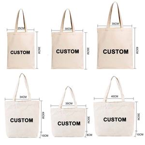 Custom Size Reginary Reusable Canvas Grocery Shopping Bulk Plain <b>Book</b> <b>Tote</b> Bags With Zipper and Handle - Product Image 4