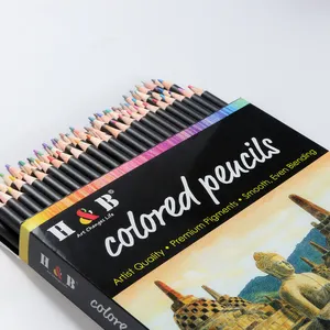 مجموعة أقلام رصاص ملونة خشبية طبيعية 50/72 لونًا