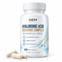 Capsules avancées d'acide hyaluronique et de complexe de céramides pour adultes – Soutien de la barrière cutanée, hydratation, beauté et bien-être – Marque privée OEM