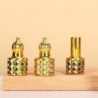Mini flacon roll-on vide personnalisé doré pour huile essentielle d'oud arabe et attar, avec bouchon à vis et marquage à chaud, de Jiangsu