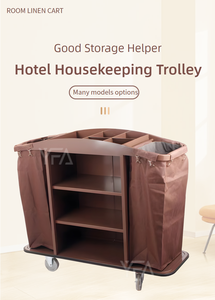 Carrito <span class=keywords><strong>de</strong></span> <span class=keywords><strong>limpieza</strong></span> móvil para hotel, carrito <span class=keywords><strong>de</strong></span> <span class=keywords><strong>limpieza</strong></span> <span class=keywords><strong>de</strong></span> acero inoxidable para hoteles con bolsas <span class=keywords><strong>de</strong></span> lino con múltiples bolsillos - Product Image 6