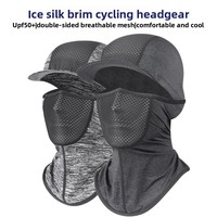 Masque de moto en nylon d'été avec visière, cache-cou pare-soleil, écharpe de sport d'extérieur, protection UPF50+, respirant, en maille rafraîchissante pour le visage
