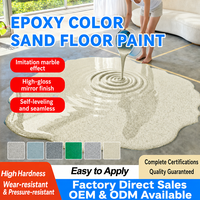 Revêtement liquide autolissant pour sols en sable coloré époxy, pierre abrasive liquide, revêtement liquide imperméable anti-poussière, revêtement liquide effet marbre