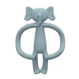 Venta al por mayor libre de BPA Animal forma de dibujos animados suave mordedor masticar silicona bebé dentición juguete