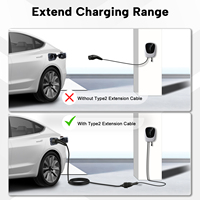 Nouveau câble d'extension de charge pour véhicules électriques de type 2, 7 m, 32 A, 7,2 kW