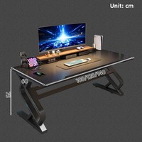 Bureau de jeu PC en MDF moderne avec cadre en acier métallique pour chambre à coucher ou bureau