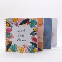Vente en gros Taille B5 Cahier à budget personnalisé non daté OEM & ODM Journal à spirale Journal hebdomadaire mensuel avec autocollants