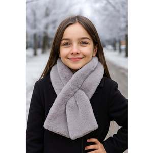 Écharpe en peluche anthracite pour fille, cache-cou Byn001 - Anthracite - Product Image 2