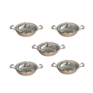 Vente chaude Multicolore Casseroles Et Casseroles Cuisine Ustensiles De Cuisine Marmite Ensembles En Acier Inoxydable Trois Couches Wok Pan Avec Couvercle En Verre-26 cm - Product Image 6