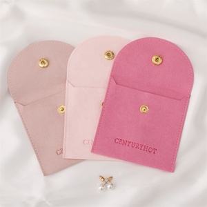 PUPPYSEW Pochette à bijoux en microfibre 8*8cm avec logo, Pochette à bijoux en velours de haute qualité pour boucles d'oreilles et colliers avec logo - Product Image 4