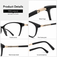 Monturas de Gafas Ópticas Ligeras de TR90 con Diseño Ojo de Gato para Mujer al por Mayor, Monturas de Gafas Graduadas de Moda, Fabricante ZgGKvs