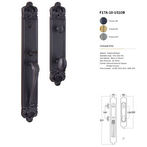 Cerradura de Puerta Americana de Cobre, Silenciosa, con Manija en Color Café Dorado, de Lujo, para Puertas de Madera Sólida - Product Image 1