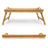 Table de petit-déjeuner pliable et portable en bambou, sur mesure, naturelle, pour hôtels et maisons, avec pieds, vente en gros