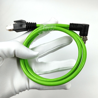 Kabel Ethernet Industri M12 X-Code 8Pin RJ45 untuk Drag Chain Cat6A SFTP 10Gbps Terproteksi untuk Profinet/EtherCAT Tahan Air IP67