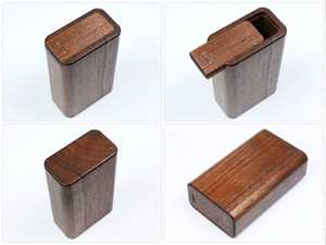 Boîte de rangement pour accessoires de fumage en bois pour adultes avec finition en bois naturel, couvercle sécurisé et intérieur organisé pour la maison ou les voyages - Product Image 2