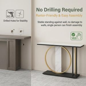Light Luxury Foyer Tables Italian Style Wall Mounted Banner Entrance Door <b>Console</b> Table Supply Table Marble Rock Cabinet - Product Image 2