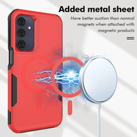 Coque de protection robuste magnétique rouge mate antichoc pour Samsung A16 A17 A26 A56 avec emballage personnalisé et logo