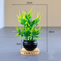 Vente en gros usine : Mini plantes artificielles en pot sans feuilles tombantes, feuilles de bambou, tiges vertes pour la décoration intérieure du salon et de la maison