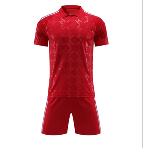 Ensemble de maillots de football pour hommes, manches courtes, évacuation de l'humidité, imprimé géométrique, polyester, coupe athlétique, toutes saisons - Product Image 3
