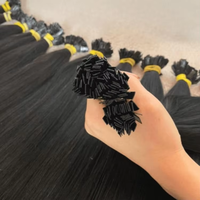 Extensions de cheveux humains vierges de temple indien brut 100% cuticules alignées 22 "24" Extension de cheveux à pointe plate U I F V Tip Hair Vendor