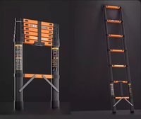 Échelle extensible pliante en alliage d'aluminium de type A de 3,3 m + 3,3 m pour usage domestique et professionnel