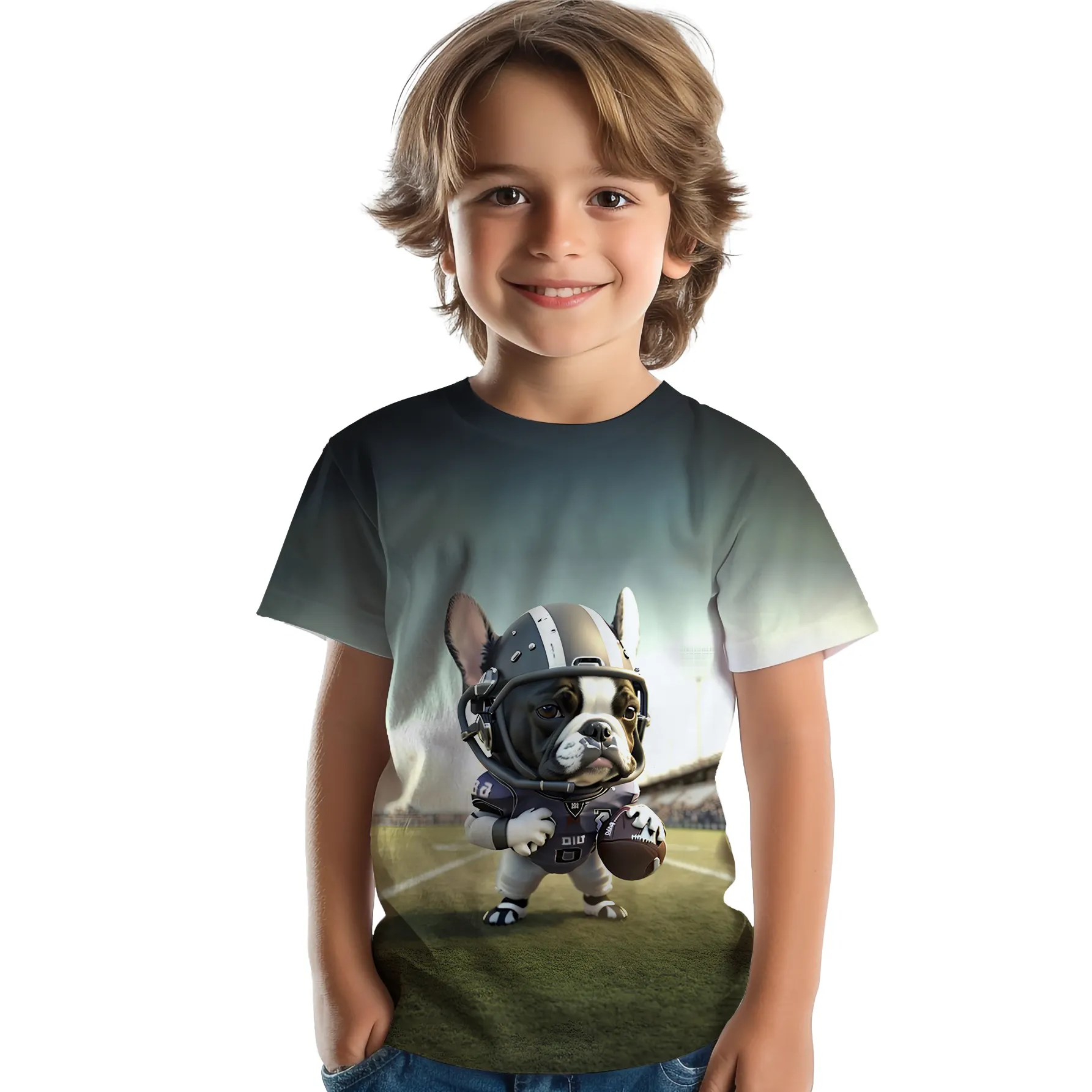 Camiseta com desenho 3D para meninos de 4 a 12 anos, camiseta infantil com estampa digital personalizada, roupa de verão para meninos de 4 a 12 anos, 2024