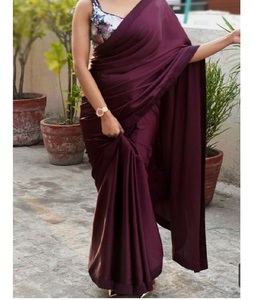Sari de Seda Tradicional Étnico de Diseño de Lujo con Bordado Elegante, Materiales Reciclados, Secado Rápido - Para Bodas, Fiestas y Festivales - Product Image 2