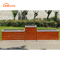 Jardinière rectangulaire grande et durable en aluminium thermolaqué, écologique, pour jardin extérieur et maison