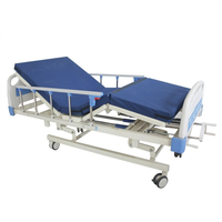 Lit d'hôpital manuel à trois fonctions, direct usine, avec tête de lit en ABS, cadre en acier laminé à froid, rails pliables, garantie 1 an pour usage domestique