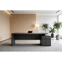 Scrivania Moderna per Manager, Postazione di Lavoro in Legno, Scrivania Direzionale Regolabile, Tavolo da Ufficio per Capo, Scrivania per Computer, Scrivania Esecutiva
