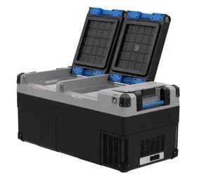 Alpicool E95 12V ac to dc compressor Solar Charging Dual Zone Portable Car Freezer with Detachable Battery and wheels