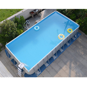 INTEX 26790 piscina ชุดสระว่ายน้ำในสวนกลางแจ้งสำหรับครอบครัวทำจากพีวีซีกรอบเหล็กพับได้