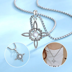Changda <span class=keywords><strong>buena</strong></span> <span class=keywords><strong>suerte</strong></span> Wicca mujer piedra lunar <span class=keywords><strong>brujas</strong></span> nudo joyería colgante collar - Product Image 2