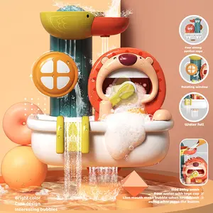 만화 사자 떨어지는 바퀴 거품 목욕 장난감 동물 ABS 고품질 플라스틱 어린이 욕실 튀는 장난감 비누 물 Dabbling 장난감