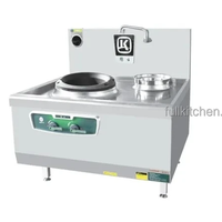 Peralatan Dapur Stainless Steel Wok Cina 2 Tungku untuk Kompor Gas Komersial Wok Gas Cina