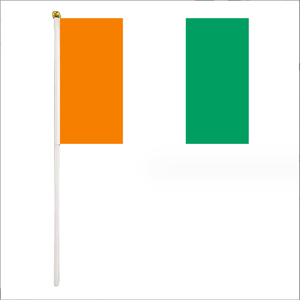 Personnalisé 14*21cm Petit Orange Blanc Vert Côte d'Ivoire Main Agitant Drapeau pour les Activités Sportives - Product Image 2