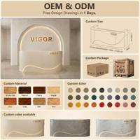 Comptoir de réception incurvé au design contemporain et professionnel avec bande lumineuse pour hôtel, clinique dentaire, dessin de conception gratuit