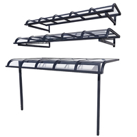 Auvent moderne élégant en alliage d'aluminium thermolaqué, résistant aux UV, autoportant, avec voile en polycarbonate DEJI