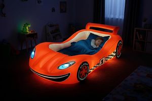 Light Up Red Race <b>Car</b> Kids <b>Inflatable</b> Travel Bed for Toddlers Camping Home Hotel - Product Image 3