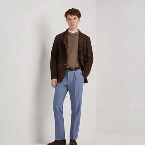 <span class=keywords><strong>Pantalon</strong></span> de costume décontracté pour homme, coupe droite, longueur complète, idéal pour le bureau et l'été - Product Image 5
