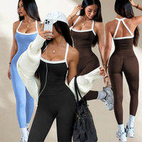 Combinaison de yoga à dos croisé pour femmes - Tenue de sport pour la course à pied et la salle de sport, combinaison intégrale en nylon/spandex, séchage rapide, extensible dans les quatre sens, respirante