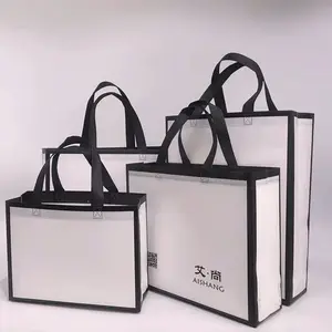 Tas Belanja Tote Reusable Kustom Tas Daur Ulang Eco Non Woven dengan Logo Tas Kemasan Kain dengan Pegangan