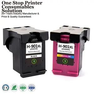 INK-POWER 901XL 901 XL Katrij Tinta InkJet Warna Hitam Diproduksi Ulang untuk HP901XL untuk HP Officejet J4580 J4660 4500 Pencetak