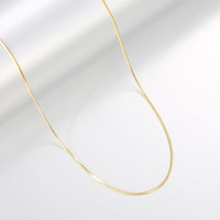 Collier de bureau quotidien plaqué or 14 carats, ultra fin, poli miroir, chaîne serpent, anti-décoloration, vente chaude directe usine, tendance