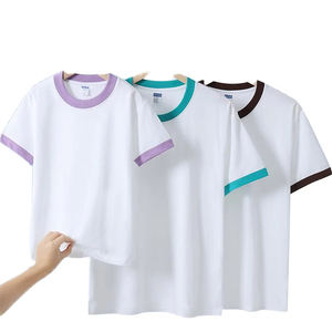 Custom Logo Printing 100% Cotton Family Matching Outfits Unisex Regular Fit Knitted Breathable Kids Plain T-<b>Shirts</b> - Product Image 2