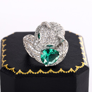 Vintage French Fox Open <b>Ring</b> Paved Zircon Animal <b>Statement</b> <b>Ring</b> For Women European American Fashion Jewelry - Product Image 3