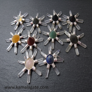 Générateur d'énergie de guérison Étoile de Cristal, 7 points de chakra en pierres précieuses sculptées et polies, artisanat Feng Shui, objet de collection spirituel - Product Image 4