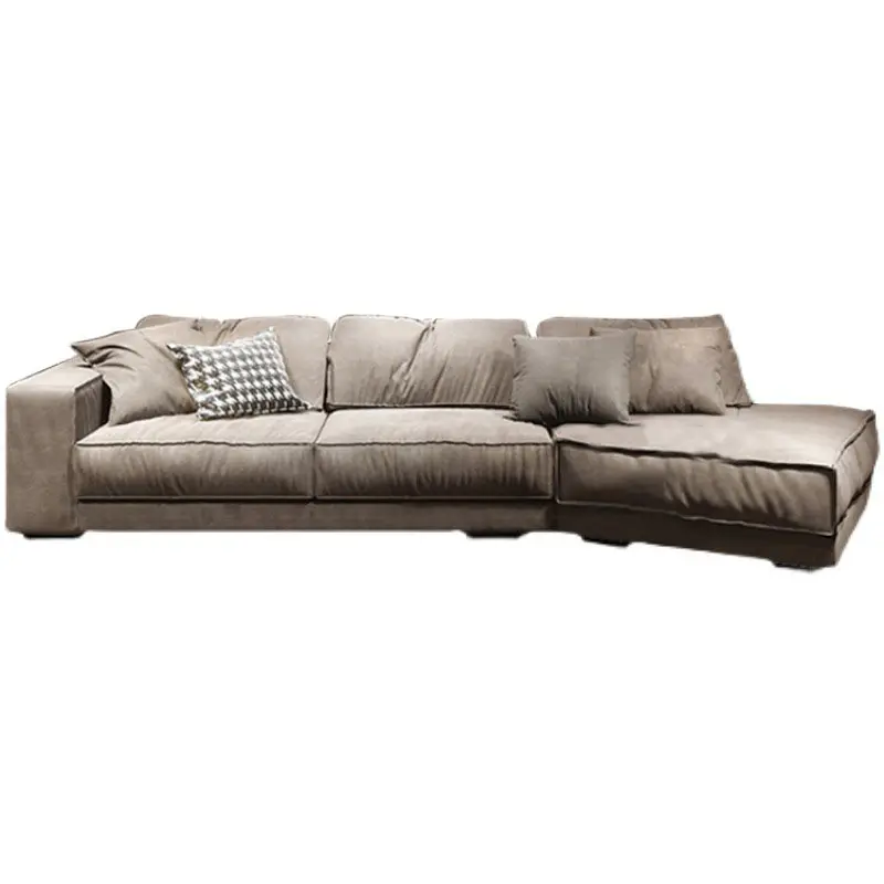 Итальянский серый высококачественный матовый тканевый диван для гостиной alien угловой современный минималистский изогнутый диван
