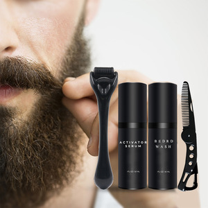 Kit de crecimiento de barba, suero activador, jabón para barba, rodillo, peine, set para hombres adultos, cuidado de la barba, orgánico, sin perfume, aspecto natural - Product Image 2
